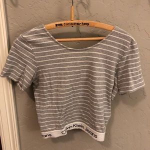 Gray Calvin Klein crop top